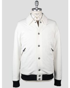 KNT Kiton Knt White Viscose PA EA Special Edition Coat White 000