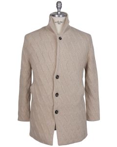 Kiton Kiton Beige Cashmere Weasel Fur Coat Cardigan Beige 000