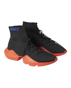 KNT KNT Kiton Black Red Cotton Pl Sneaker Black / Red 000