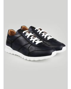 Kiton Kiton Dark Blue Leather Fur Sheepskin Sneakers Dark Blue 000