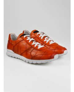 Kiton Kiton Orange Leather Crocodile Sneakers Orange 000