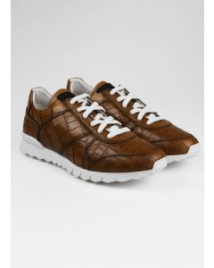 Kiton Kiton Brown Leather Crocodile Sneakers Brown 000