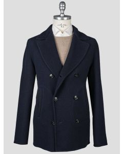 Kiton Kiton Blue Virgin Wool Cashmere Double Breasted Coat Blue 000