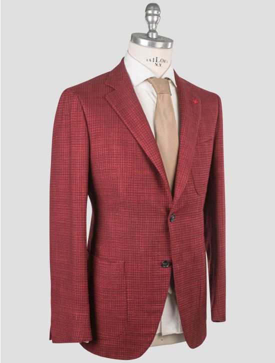 Isaia Isaia Red Wool Silk Cashmere Blazer Red 001