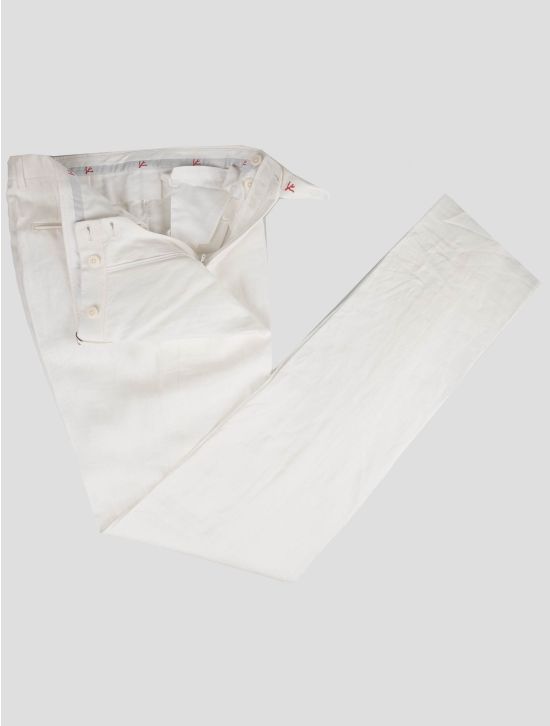 Isaia Isaia White Linen Pants White 001