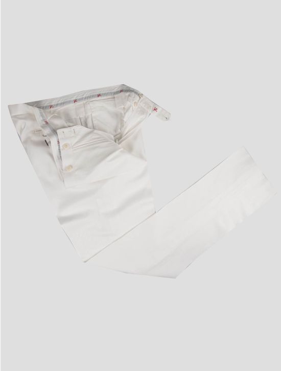 Isaia Isaia White Cotton Dress Pants White 001