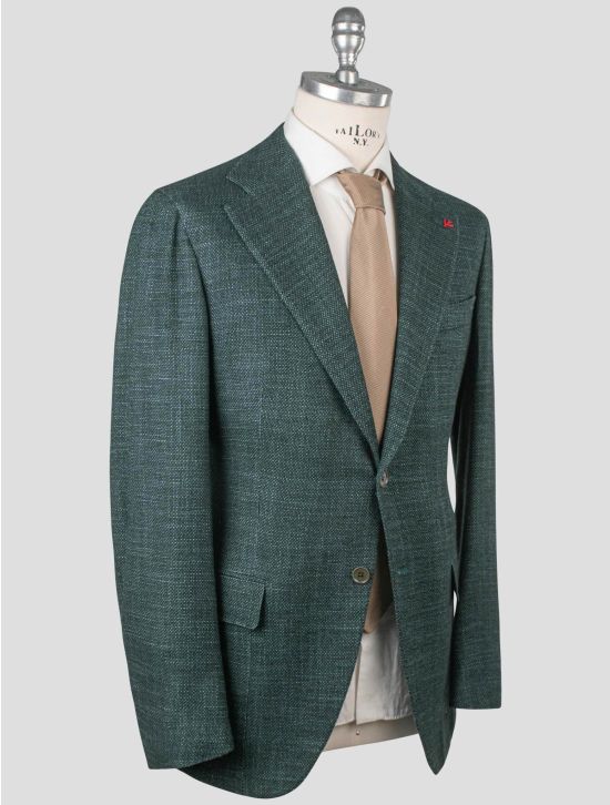 Isaia Isaia Green Silk Wool Cashmere Cotton Blazer Green 001