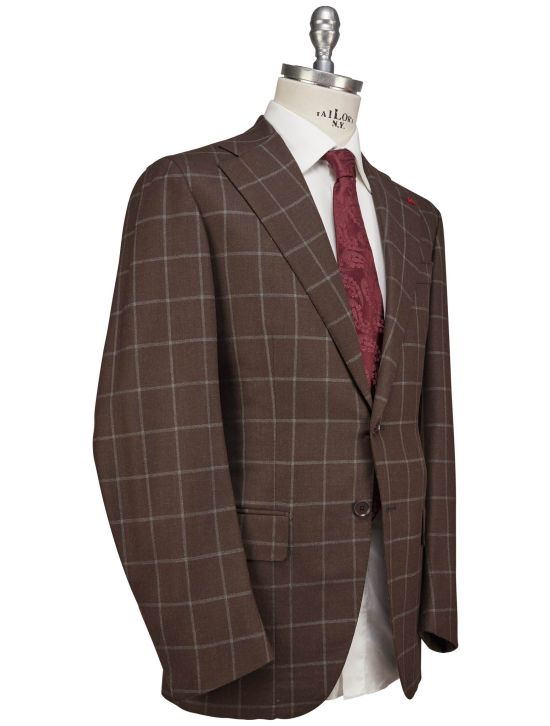 Isaia Isaia Brown Gray Wool Suit Brown / Gray 001