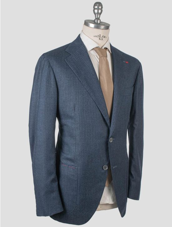 Isaia Isaia Blue Wool Silk Suit Blue 001