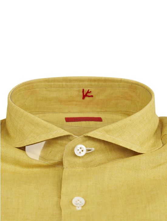 Isaia Isaia Yellow Linen Shirt Yellow 001