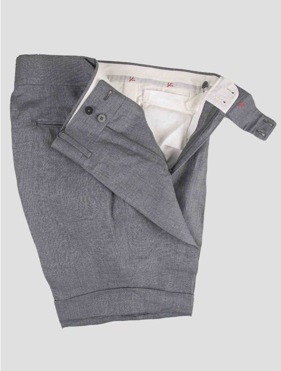 Isaia Isaia Gray Linen Short Pant Gray 001
