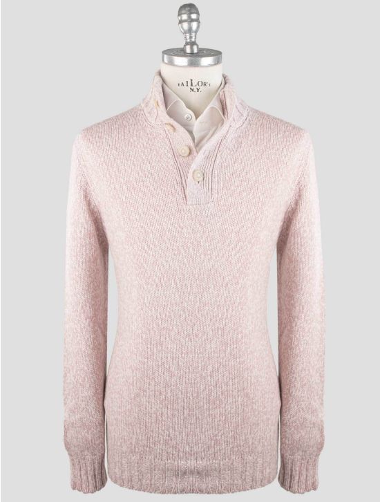 Gran Sasso Gran Sasso Pink Virgin Wool Sweater Half Button Pink 000