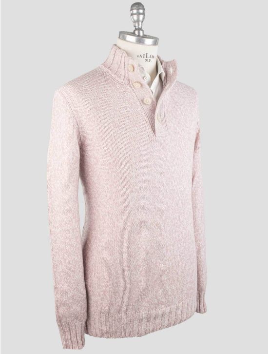 Gran Sasso Gran Sasso Pink Virgin Wool Sweater Half Button Pink 001