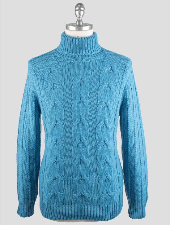 Gran Sasso Gran Sasso Light Blue Virgin Wool Cashmere Sweater Turtleneck Light Blue 000