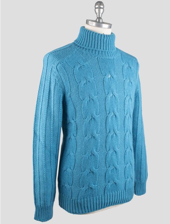 Gran Sasso Gran Sasso Light Blue Virgin Wool Cashmere Sweater Turtleneck Light Blue 001