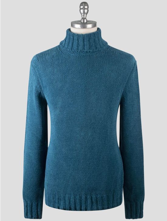 Gran Sasso Gran Sasso Light Blue Cotton Sweater Turtleneck Light Blue 000