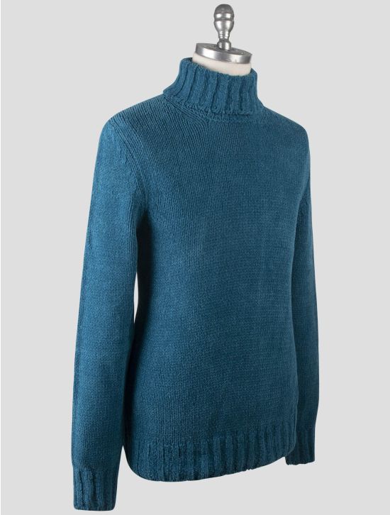 Gran Sasso Gran Sasso Light Blue Cotton Sweater Turtleneck Light Blue 001