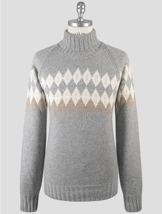 Gran Sasso Gran Sasso Gray Cashmere Virgin Wool Sweater Turtleneck Gray 000