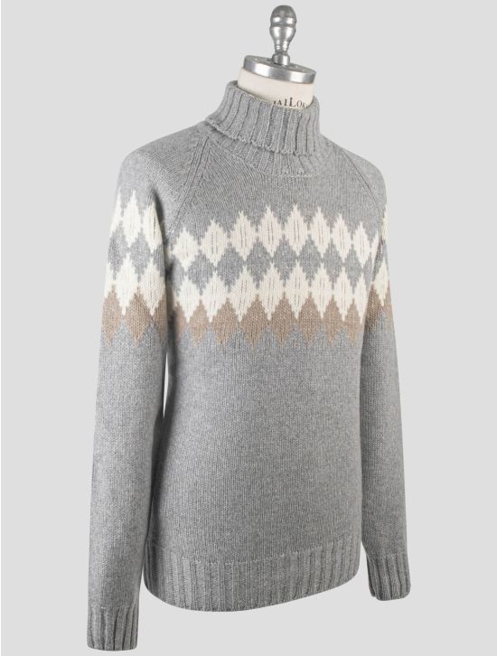 Gran Sasso Gran Sasso Gray Cashmere Virgin Wool Sweater Turtleneck Gray 001