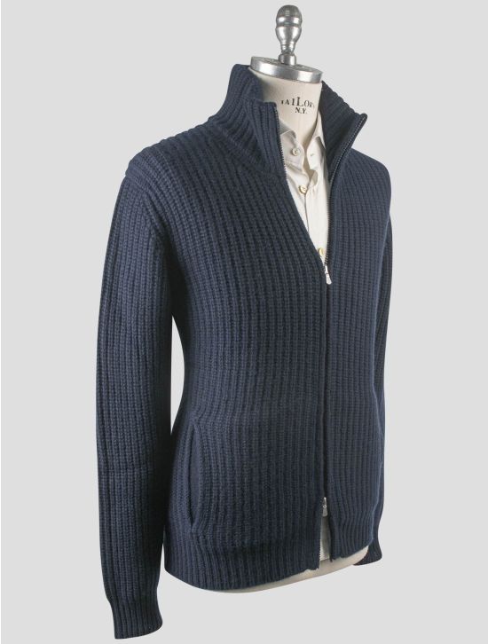 Gran Sasso Gran Sasso Blue Cashmere Coat Full Zip Blue 001