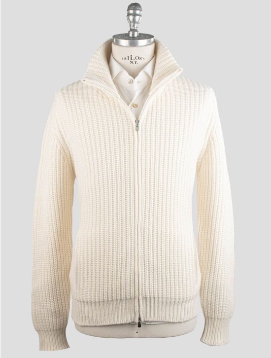 Gran Sasso Gran Sasso White Cashmere Sweater Full Zip White 000