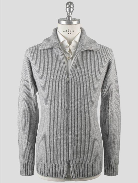 Gran Sasso Gran Sasso Gray Cashmere Virgin Wool Sweater Full Zip Gray 000