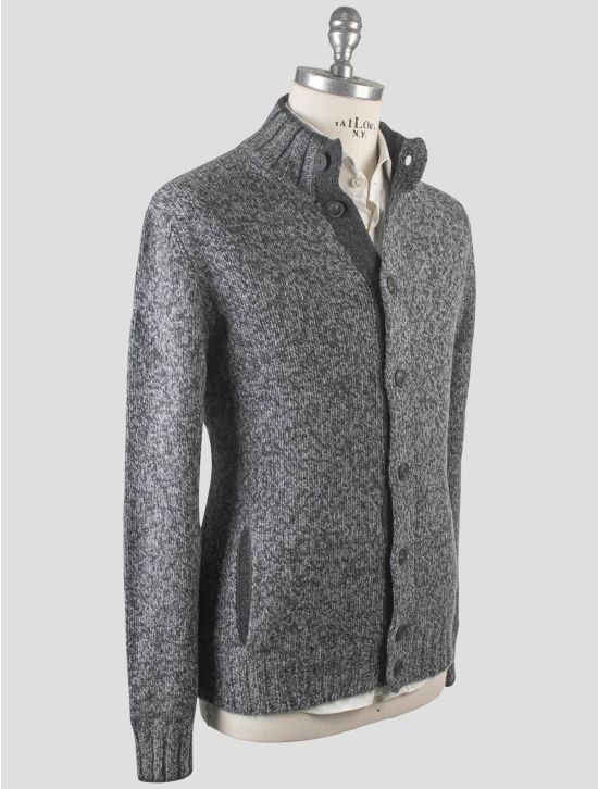 Gran Sasso Gran Sasso Gray Virgin Wool Sweater Cardigan Button Gray 001