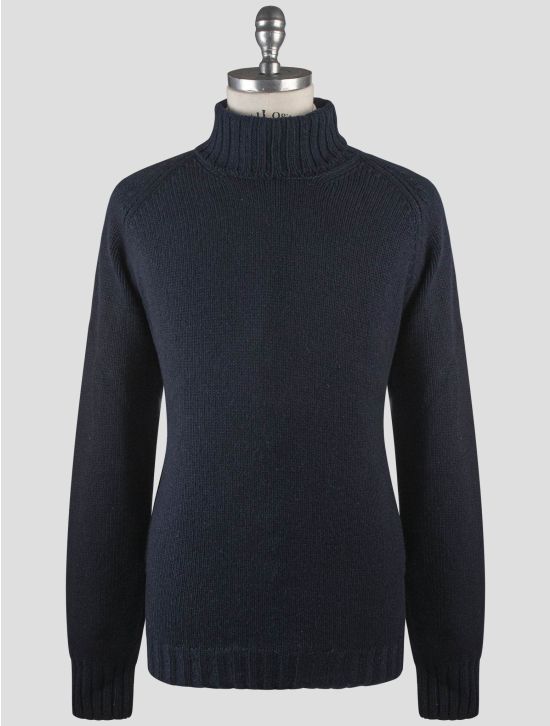 Gran Sasso Gran Sasso Blue Cashmere Virgin Wool Sweater Turtleneck Blue 000