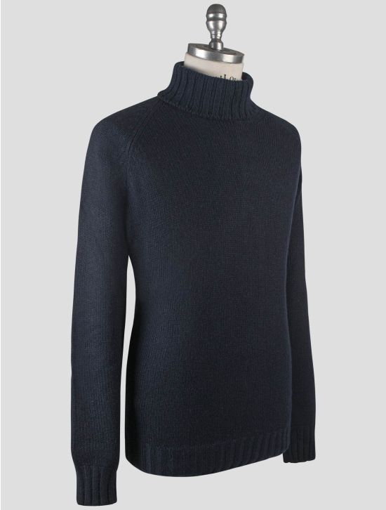 Gran Sasso Gran Sasso Blue Cashmere Virgin Wool Sweater Turtleneck Blue 001