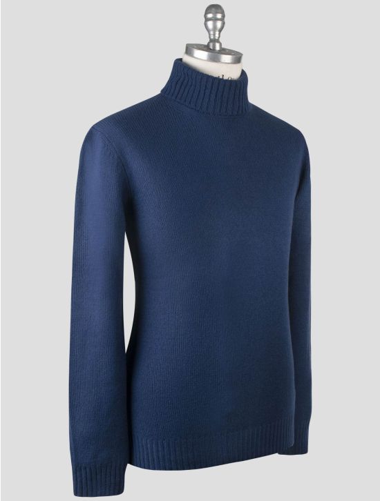 Gran Sasso Gran Sasso Blue Virgin Wool Sweater Turtleneck Blue 001