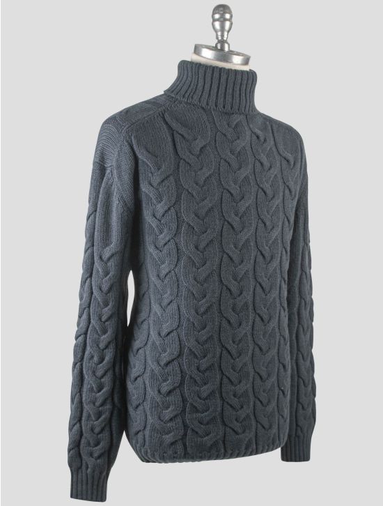 Gran Sasso Gran Sasso Blue Air Wool Sweater Turtleneck Blue 001