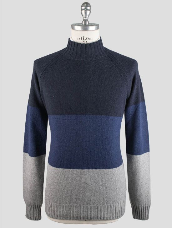 Gran Sasso Gran Sasso Gray Blue Cashmere Virgin Wool Sweater Half Neck Blue / Gray 000