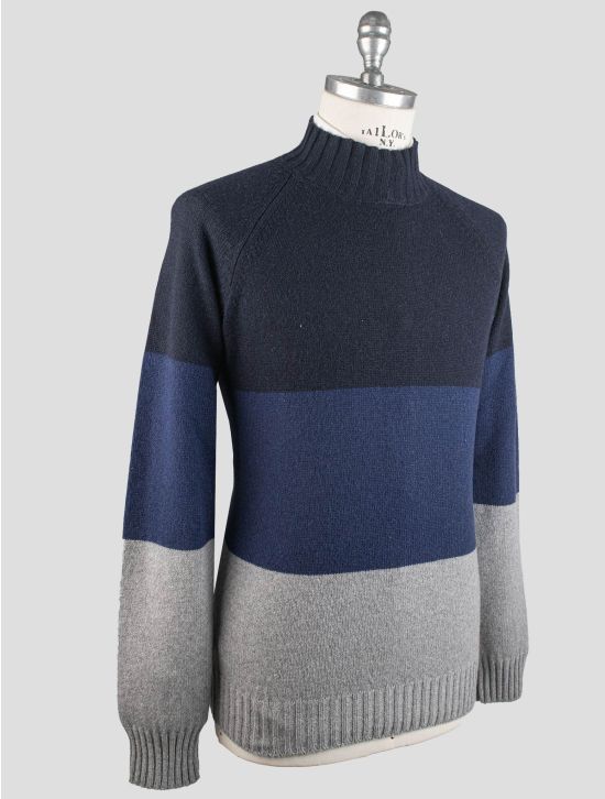 Gran Sasso Gran Sasso Gray Blue Cashmere Virgin Wool Sweater Half Neck Blue / Gray 001