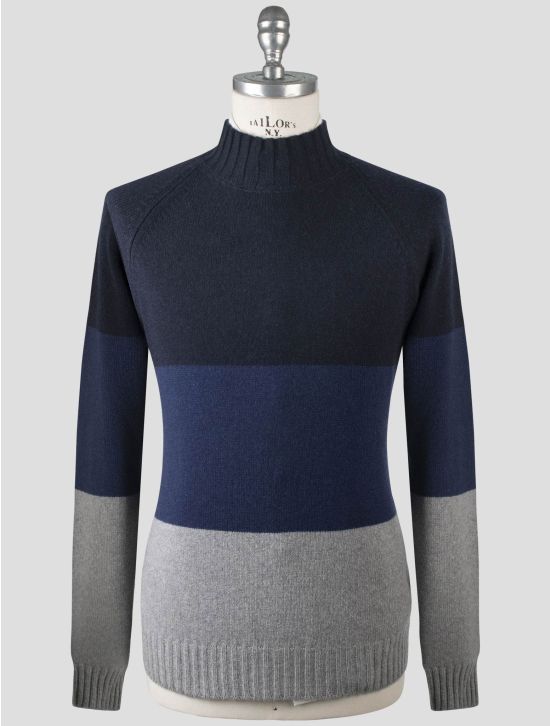 Gran Sasso Gran Sasso Blue Gray Cashmere Virgin Wool Sweater Crewneck Blue / Gray 000