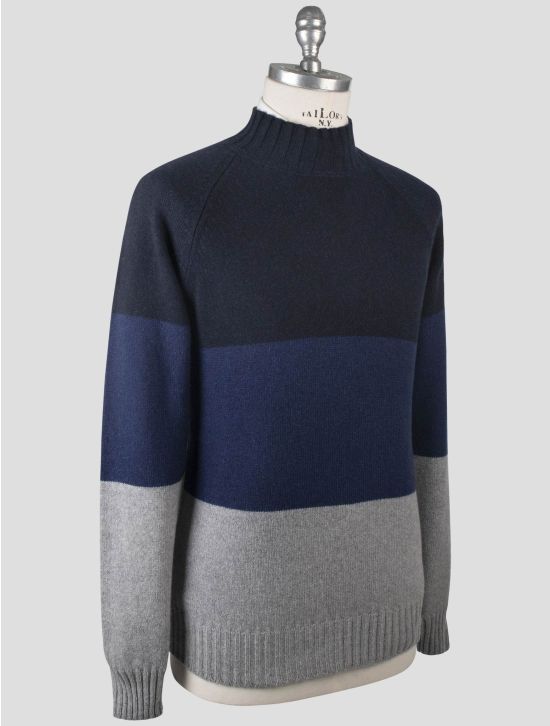 Gran Sasso Gran Sasso Blue Gray Cashmere Virgin Wool Sweater Crewneck Blue / Gray 001