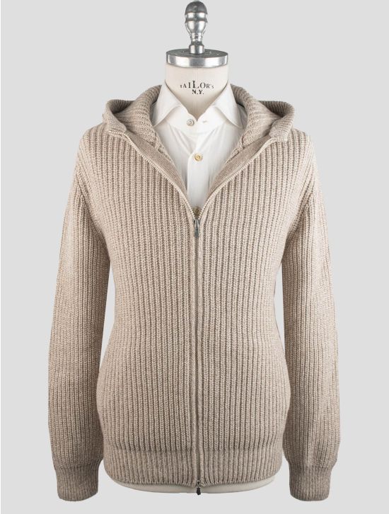 Gran Sasso Gran Sasso Beige Cashmere Virgin Wool Sweater Full Zip Beige 000