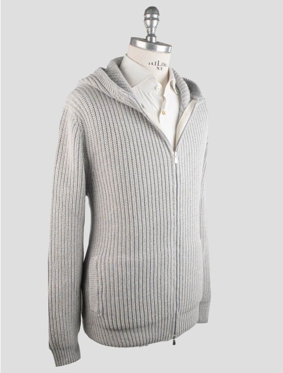 Gran Sasso Gran Sasso Gray Cashmere Virgin Wool Sweater Full Zip Gray 001