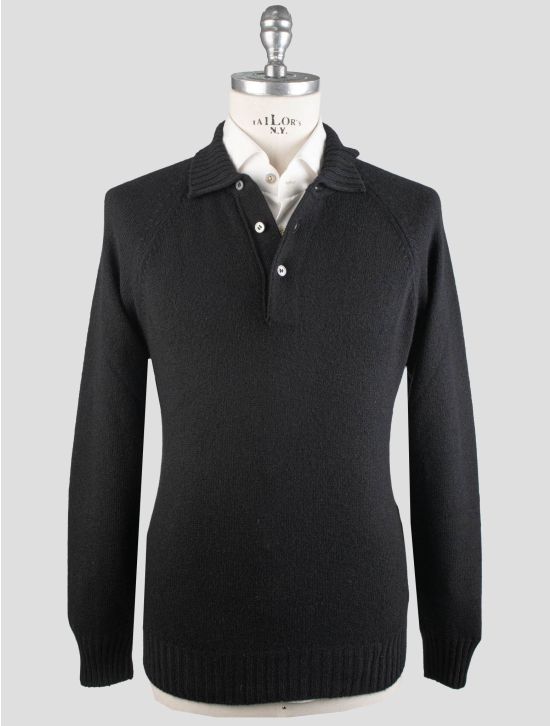 Gran Sasso Gran Sasso Black Virgin Wool Cashmere Sweater Polo Black 000