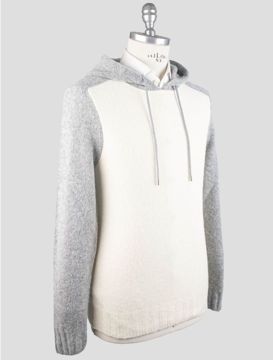 Gran Sasso Gran Sasso White Gray Virgin Wool Pa Sweater Hoodie White / Gray 001