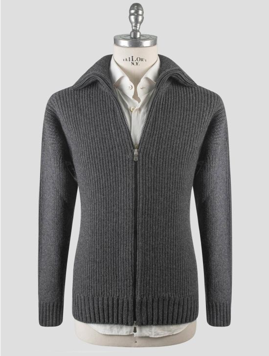 Gran Sasso Gran Sasso Gray Cashmere Virgin Wool Coat Full Zip Gray 000