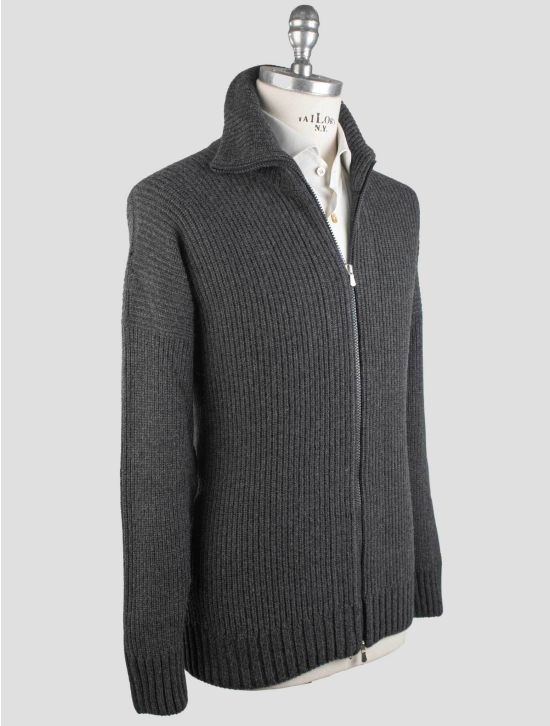 Gran Sasso Gran Sasso Gray Cashmere Sweater Full Zip Gray 001