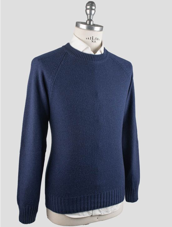 Gran Sasso Gran Sasso Blue Cashmere Virgin Wool Sweater Crewneck Blue 001