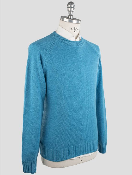 Gran Sasso Gran Sasso Light Blue Cashmere Virgin Wool Sweater Crewneck Light Blue 001