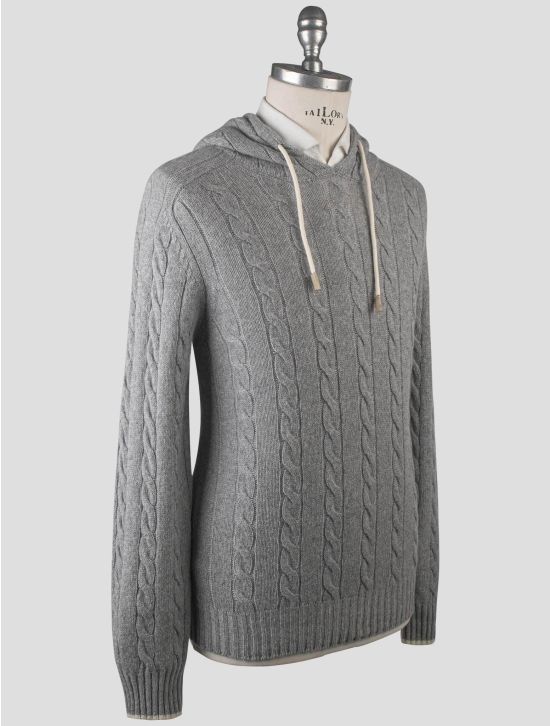 Gran Sasso Gran Sasso Gray Cashmere Virgin Wool Sweater Hoodie Black 001