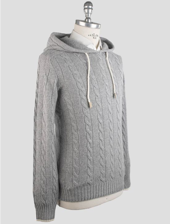 Gran Sasso Gran Sasso Gray Cashmere Virgin Wool Sweater Hoodie Gray 001