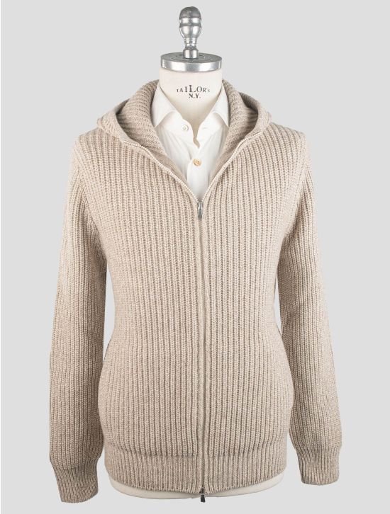 Gran Sasso Gran Sasso Beige Cashmere Virgin Wool Sweater Full Zip Beige 000
