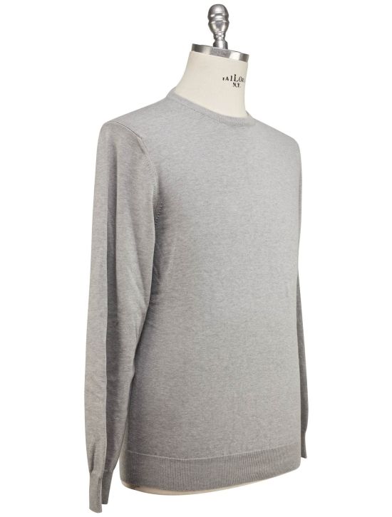 Luigi Borrelli Luigi Borrelli Gray Cotton Sweater Crewneck Gray 001