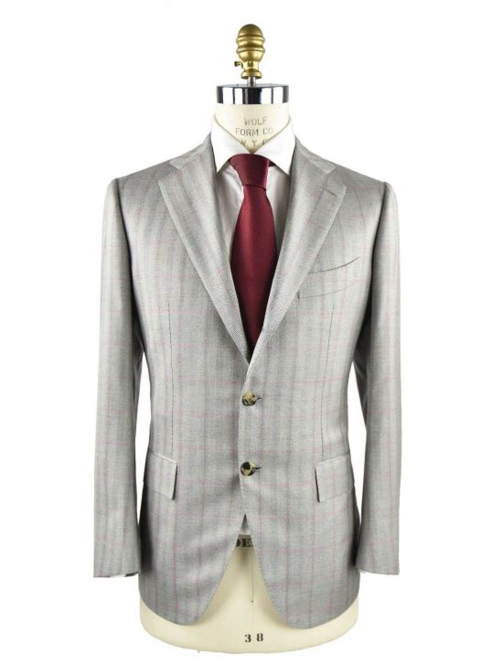 Cesare Attolini CESARE ATTOLINI Gray Pink Cashmere Silk Blazer Gray/Pink 000