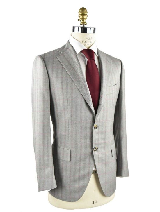 Cesare Attolini CESARE ATTOLINI Gray Pink Cashmere Silk Blazer Gray/Pink 001