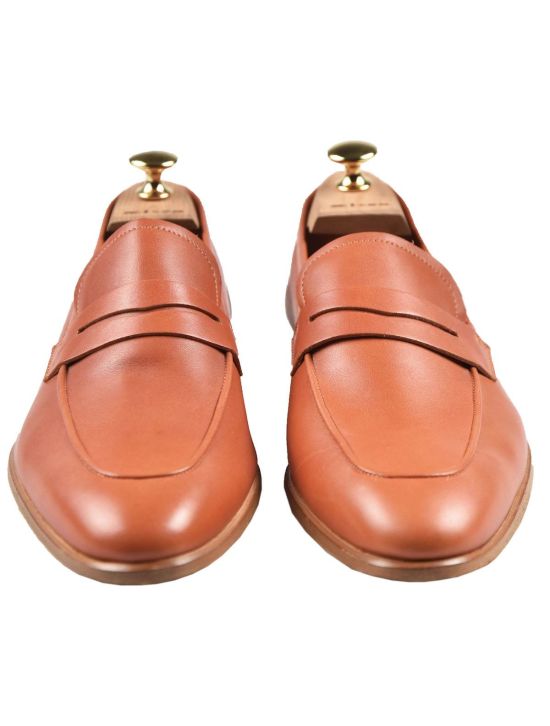 Kiton KITON Orange Leather Loafers Orange 001